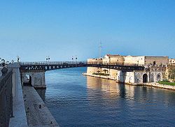 Ponte Girevole, facing the Gulf of Taranto.