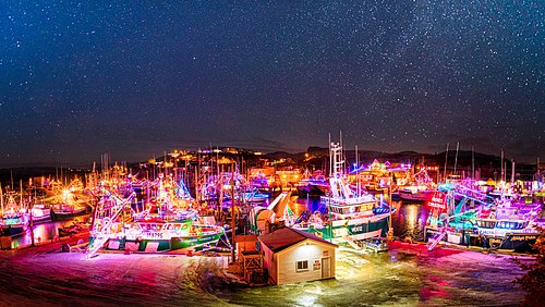 Christmas Boat Lighting in Newfoundland, Canada