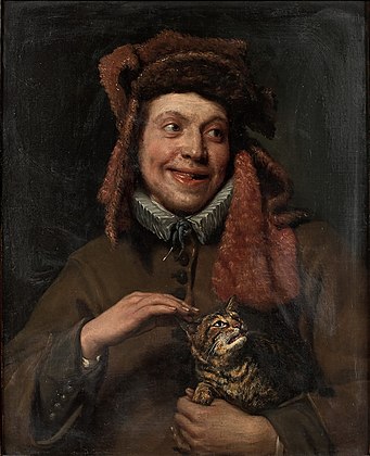 Michiel Sweerts, Porträt eines jungen Mannes, der eine Katze hält (Allegorie des Tastsinns), 1650er Jahre