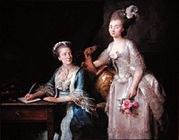 Een schrijvende dame met haar dochter (1775)