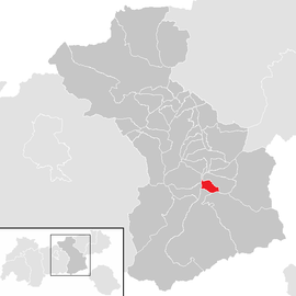 Poloha obce Ramsau im Zillertal v okrese Schwaz (klikacia mapa)