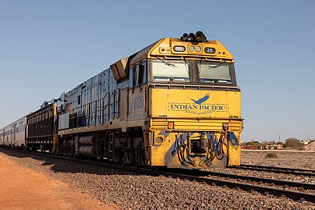 Indian Pacific Express in Rawlinna, Western Australia, Australia