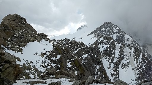 Right side peak is called Moon peak, dhauladhar range