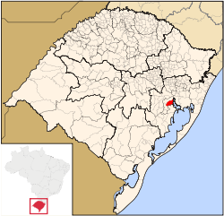 Localização de Guaíba no Rio Grande do Sul