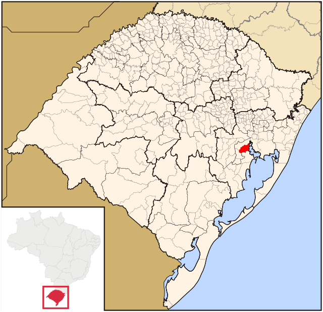 Localização de Guaíba no Rio Grande do Sul