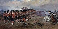 La delgada línea roja en la Batalla de Alma.  Episodio de la Guerra de Crimea (1881).