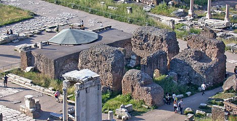 Temple of the Divine Iulius, view from Palatine Hill