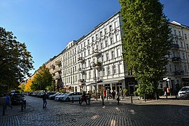 Rykestrasse og Sredzkistrasse til høyre