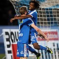 Thomas Hirschhofer (jubilant after his Goal for 0-2) with Flavio dos Santos Dias (right)