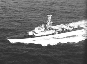 אח"י קשת (ס-362) בהפלגת אימונים ראשונה ספטמבר 1973.