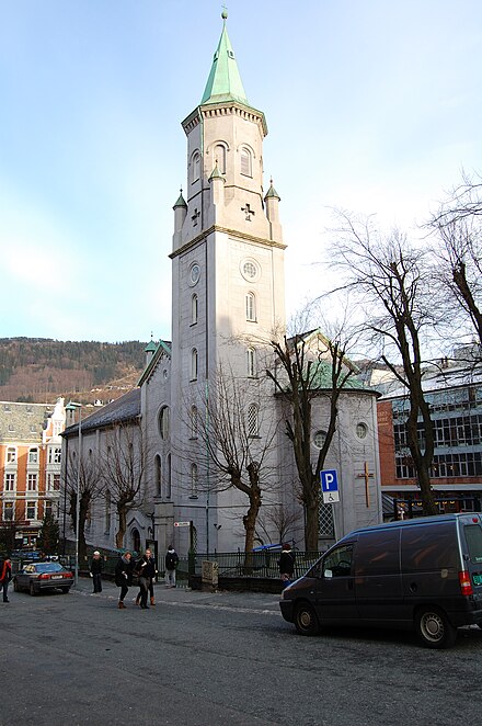 Saint Paul Catholic Church, Bergen. Catholicism in Norway has grown from recent immigration, notably by Poles