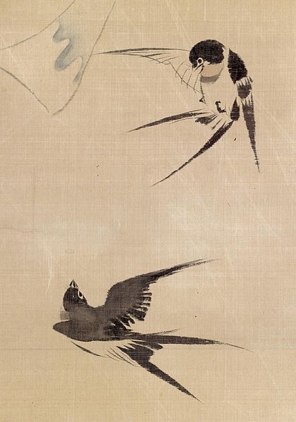 File:Sakai Hoitsu - Two Swallows and Wind Bell - Walters 3572 - Detail A.jpg