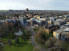 Stag Hill campus Senate House, AA Building, University of Surrey, Cathedral.jpg