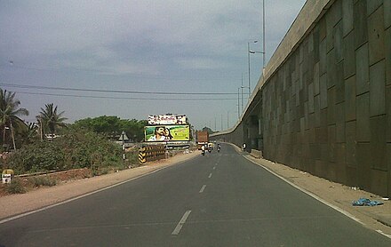 Service Lane on Bangalore elevated tollway on Tumkur Road, Bangalore.