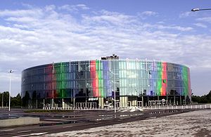 The exterior view of the Šiaulių Arena