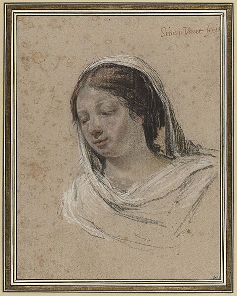 File:Simon Vouet--Woman wearing a white veil--Louvre.jpg