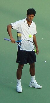 Somdev Devvarman from India won a gold medal in tennis men's single. Somdev Devvarman 2010 - 1.JPG