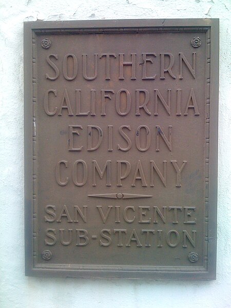 Sign for Southern California Edison Company San Vicente Sub station