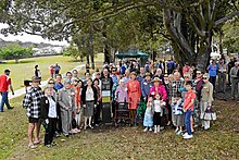 Family members at the dedication of the Southport Park Streets Heritage sign on 11 November 2012