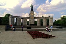 Front of the Soviet War Memorial in Tiergarten