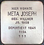 Pierre d'achoppement pour Meta Joseph (Oelschlägerstraße 63)