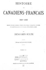 Benjamin Sulte, Histoire des Canadiens-français, Tome VII, 1882    