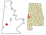 Sumter County Alabama Incorporated and Unincorporated areas York Highlighted.svg
