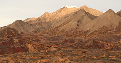 Sunrise over mountains in Denali