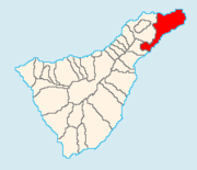 Letak Santa Cruz de Tenerife di Pulau Tenerife