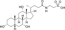 Taurocholic acid structure.png