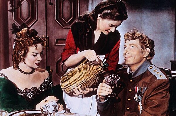 Elsa Lanchester, Barbara Bates, and Danny Kaye