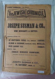 The Jewish Chronicle, August 17, 1900, Zionist Congress: Full Report. No. 1. In the collection of the Jewish Museum of Switzerland. The Jewish Chronicle, August 17, 1900.jpg