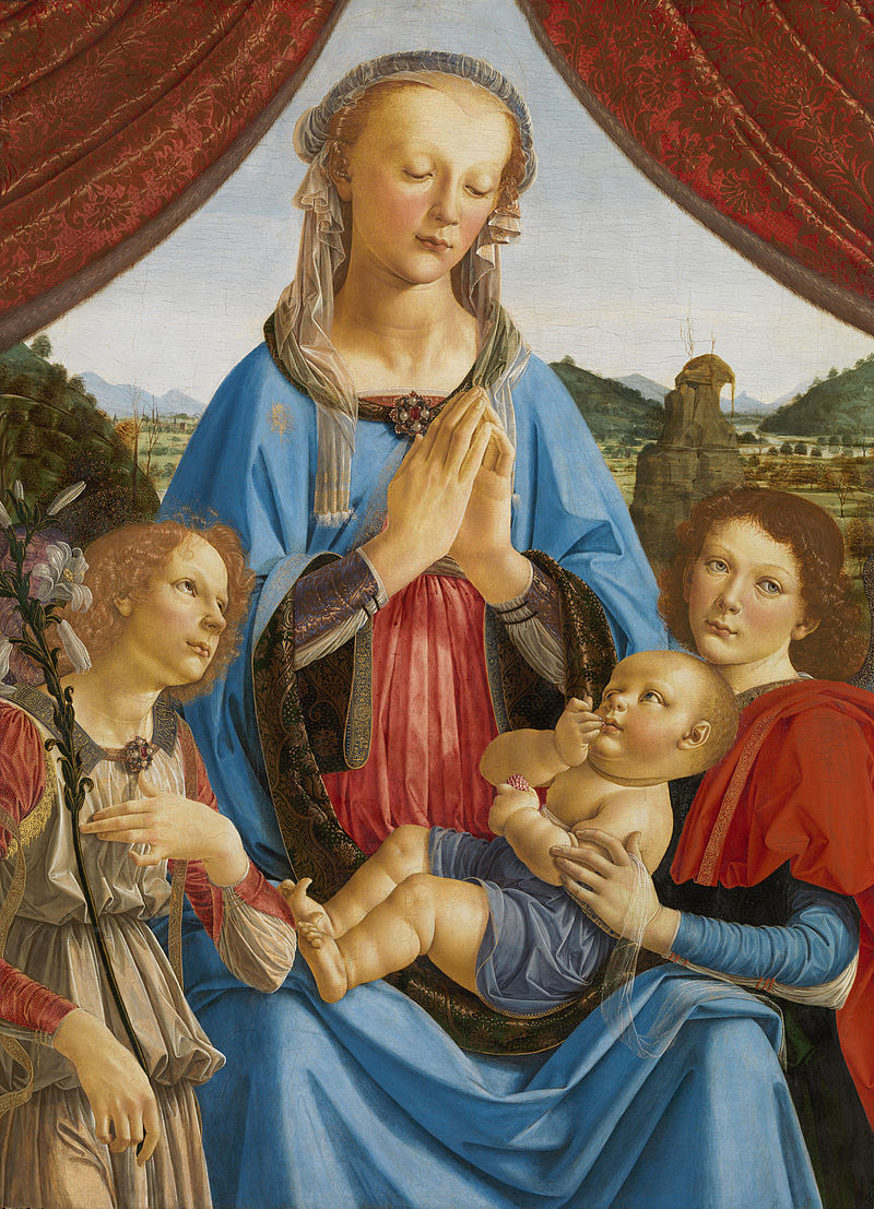 Дева и дитя с двумя Ангелами, Андреа дель Verrocchio.jpg