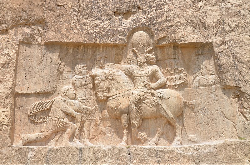 File The Triumph Of Shapur I Over The Roman Emperors Valerian And Philip The Arab Naqsh E Rostam Iran Jpg Wikimedia Commons