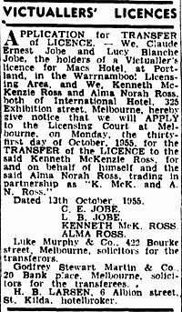 The Argus, 18 October 1955. Transfer of Licence.jpg