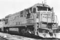 Union Pacific Railroad GE U30C diesel locomotive #2827. Photograph by S.L. Dixon at the UP Argo Yard, Seattle, Washington, USA, 1972