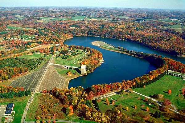 Crooked Creek Lake Recreation Area, a dam, reservoir, and park near Ford City in Armstrong County