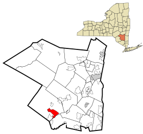 Ulster County New York incorporated and unincorporated areas Ellenville highlighted.svg