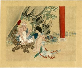 Unsigned album paintings depicting Taoist immortals