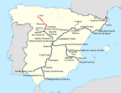 A Valladolid–León nagysebességű vasútvonal útvonala