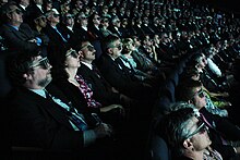 Audiences view a film using 3D glasses. Viewing 3D IMAX clips.jpg