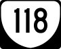 State Route 118 marker