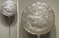 Unusual silver pin with complex scene