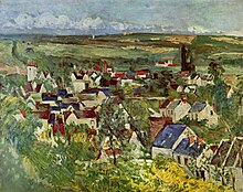 Paul Cézanne, Veduta di Auvers (circa 1874); olio su tela, 65×80 cm, Art Institute of Chicago