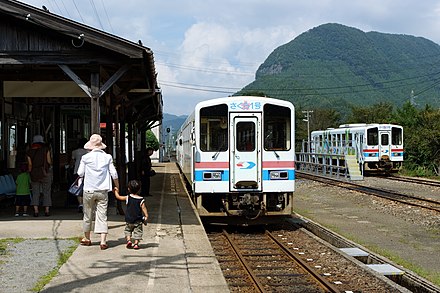 A train at Wakasa Station of Wakasa Railway, an example of specified local lines