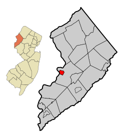 Warren County New Jersey Incorporated and Unincorporated areas Belvidere Highlighted.svg