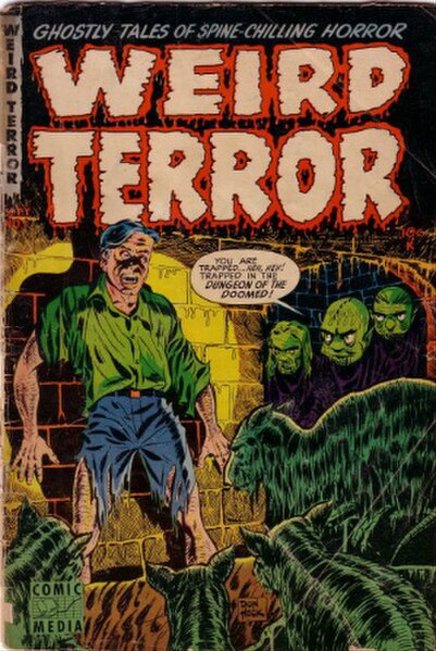 One of Heck's earliest known comics credits: Weird Terror #1 (Sept. 1952): Cover, plus the story "Hitler's Head".