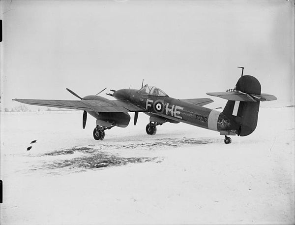 Whirlwind Mark I, P7116 HE-F Bellows Argentina No. 2, flown by the Officer Commanding 263 Squadron RAF based at Colerne, Wiltshire, on the snow-covere