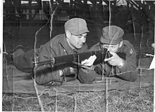 Ford shooting a rifle in training for the military