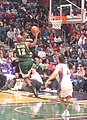 Damien Wilkins on a fast break against the Milwaukee Bucks